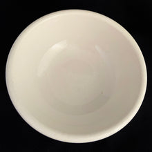 Load image into Gallery viewer, Shenango China was the king of diner tableware in the 20th century! We&#39;ve all eaten from these fabulous vintage restaurant vitreous stoneware cereal or soup bowls at some point in our lives. These stoneware bowls are distinctively off-white with a scalloped green band. Produced by Anchor Hocking USA beginning in 1901 until 1991. Talk about history!  In excellent condition, free from chips/cracks with very minor wear.  Measures 5&quot; x 2&quot;
