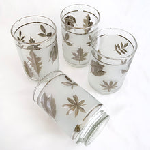 Load image into Gallery viewer, Vintage &quot;Silver Foliage&quot; flat tumbler glass. Produced by Libbey Glass Company between 1953 - 1978. The perfect addition to your barware collection!  In excellent condition, free from chips/cracks/wear.  Measures 2 5/8 x 4 3/8 inches  Capacity 12 ounces
