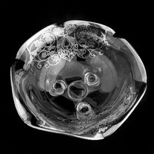 Load image into Gallery viewer, Vintage Art Deco Style Silver Overlay Footed Clear Glass Bowl w/ Six Sided Pinched Edge
