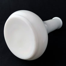 Load image into Gallery viewer, A very sweet white milk glass squat bud vase. Produced by the E.O. Brody Glass Company, circa 1970. Any flower arrangement will look beautiful in this simple, yet elegant vase. A perfect addition to any style of home decor and perfect for wedding flowers.  In excellent condition, no chips or cracks.  Size: 3-1/4&quot; x 6&quot;
