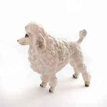 Load image into Gallery viewer, Sweet miniature porcelain figurine of a standing white poodle with hand painted details.  In excellent condition, no chips or cracks.  Measures approximately 1&quot; x 2-5/8&quot; x 2-1/8&quot; tall
