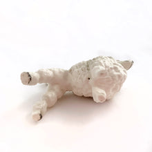 Load image into Gallery viewer, Sweet miniature porcelain figurine of a standing white poodle with hand painted details.  In excellent condition, no chips or cracks.  Measures approximately 1&quot; x 2-5/8&quot; x 2-1/8&quot; tall
