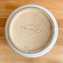Load image into Gallery viewer, A super cool piece of mid-century earthenware in this lidded casserole with a fork and measuring spoon motif against a speckled beige ground. Perfect to add retro style to any kitchen!  In excellent condition, no chips or cracks.  Measures 7 x 6 inches
