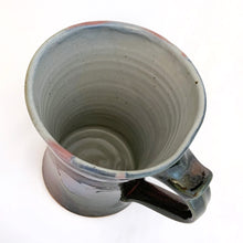Load image into Gallery viewer, Beautiful, handmade, glazed pottery mug. Perfect for a giant cup of coffee to kick-start your day! Produced by Woodside Pottery in Canada.  In excellent condition, free from chips/cracks. Stamped maker&#39;s mark.  Measures 4 3/8 x 5 1/4 inches
