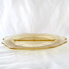 Load image into Gallery viewer, Vintage Amber Yellow Depression Plate Divided Relish Plate USA Kitchen Serving Glassware Tableware Home Decor Boho Bohemian Shabby Chic Cottage Farmhouse Victorian Mid-Century Modern Industrial Retro Flea Market Style Unique Sustainable Gift Antique Prop GTA Hamilton Toronto Canada shop store community seller reseller vendor
