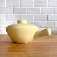 Load image into Gallery viewer, Vintage Yellow Hatina Ring Ware Pattern Covered Soup Pottery Stoneware Ovenware Medicine Hat Potteries Canada Chili Stew Tableware Glassware Home Decor Boho Bohemian Shabby Chic Cottage Farmhouse Victorian Mid-Century Modern Industrial Retro Flea Market Style Unique Sustainable Gift Antique Prop GTA Eds Mercantile Hamilton Freelton Toronto Canada shop store community seller reseller vendor
