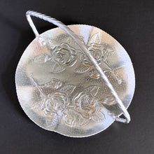 Load image into Gallery viewer, Starcraft England, Vintage Aluminium Handled Serving Basket Tray with Rose Detail
