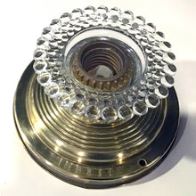Load image into Gallery viewer, Antique Vintage Brass Ceiling Flush Mount Light Fixture w/ Bubble Glass Collar Salvaged Lighting Century Home Decor Boho Bohemian Shabby Chic Cottage Farmhouse Victorian Mid Century Modern Edwardian Industrial Retro Flea Market Style Unique Sustainable Gift Antique Prop GTA Eds Mercantile Hamilton Freelton Toronto Canada shop store community seller reseller vendor lighting electric beam
