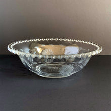 Load image into Gallery viewer, An elegant vintage Imperial Candlewick crystal serving bowl cut with WJ Hughes twleve-petalled &quot;Corn Flower&quot; and leaf sprays pattern. Imperial Glass Company blank.  In excellent condition, no chips or cracks.  Shape 400/23  Size: 8.5&quot; x 2.5&quot;
