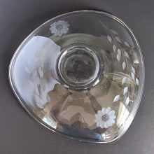 Load image into Gallery viewer, Vintage WJ Hughes Corn Flower Triangular Atomic Shaped Bowl, Toronto Canada Tableware Glassware Housewares Fruit entertaining party everyday
