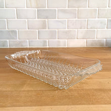 Load image into Gallery viewer, If you like bubbles, you&#39;ll love this sweet vintage divided relish tray. Perfect for serving pickle spears, olives or whatever you fancy.  Excellent condition, no chips or cracks.  Measures 8 1/2 x 5 1/2 x 1 1/4 inches
