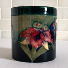 Load image into Gallery viewer, Vintage Moorcroft Art Nouveau Deco Mid-Century Mid Century Pottery Anemone Lidded Jar Green Ground Yellow Pink Red Purple Green Ceramic Dresser Apothecary Stoke-on-Trent England flea market style home decor antique unique hostess housewarming gift Toronto Canada shop store community seller reseller vendor
