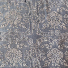 Load image into Gallery viewer, Vintage blue-on-blue damask Belgian linen tablecloth. It&#39;s in excellent condition and would make any table look stunning!  Size: 55&quot; x 96&quot;
