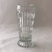 Load image into Gallery viewer, Vintage Clear Pressed Glass Vase with Wavy and Ribbed Details
