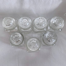 Load image into Gallery viewer, Vintage Clear Pressed Glass Lidded Apothecary Jars Home Decor Counter Food Storage Craft Small  Shabby Chic Farmhouse Flea Market Style Unique Gift GTA Hamilton Toronto Canada shop store community seller reseller vendor
