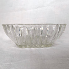 Load image into Gallery viewer, Vintage Pressed Glass Square Ribbed Dish Floral Star Bottom Fluted Cut Clear Candy Nut Serving Condiment Vanity Trinket Catchall Home Decor Shabby Chic Cottage Flea Market Style Unique Gift Antique Prop GTA Hamilton Toronto Canada shop store community seller reseller vendor
