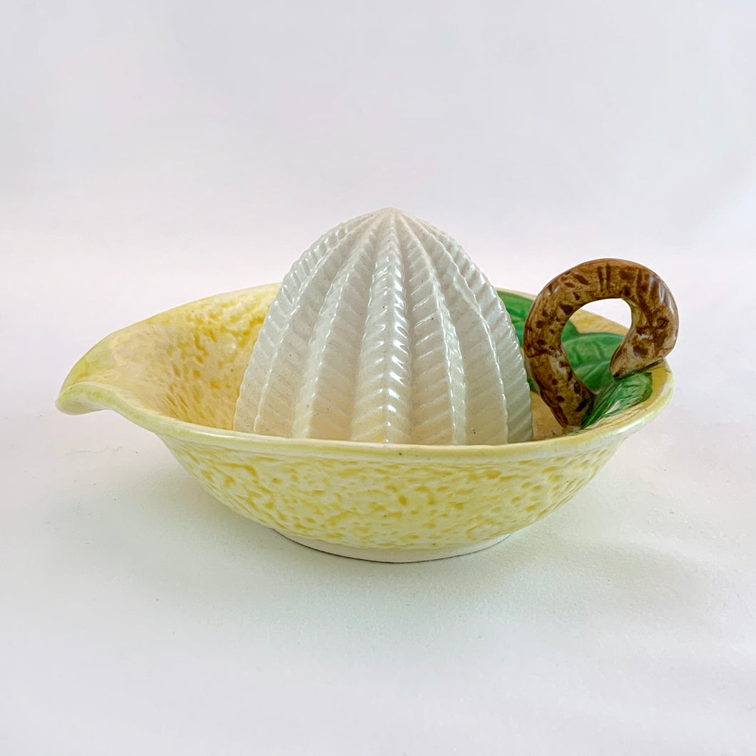 Vintage Ceramic Figural Lemon Citrus Juice Reamer, Marumon Ware, Japan