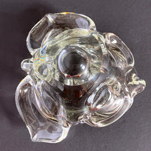 Load image into Gallery viewer, Elegant vintage crystal clear art glass ashtray or bowl. It is a beautifully hand sculpted piece. We are attributing this piece to Josef Michael Hospodka for the Chribska Glass. We don&#39;t see many Hospodka works in clear so this is a nice find!  In excellent condition, free from chips or cracks.  Measures 6 x 4 inches
