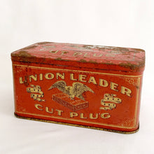 Load image into Gallery viewer, Vintage Union Leader Cut Plug Tobacco Tin
