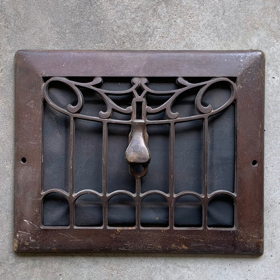 Antique / Vintage 1920s Art Nouveau Style Cast Iron Heating Vent Registers Wall Decor
